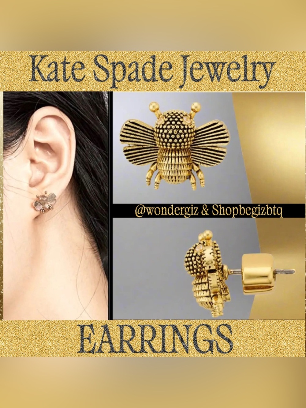 Kate Spade Authentic All Abuzz Bee Studs Earrings